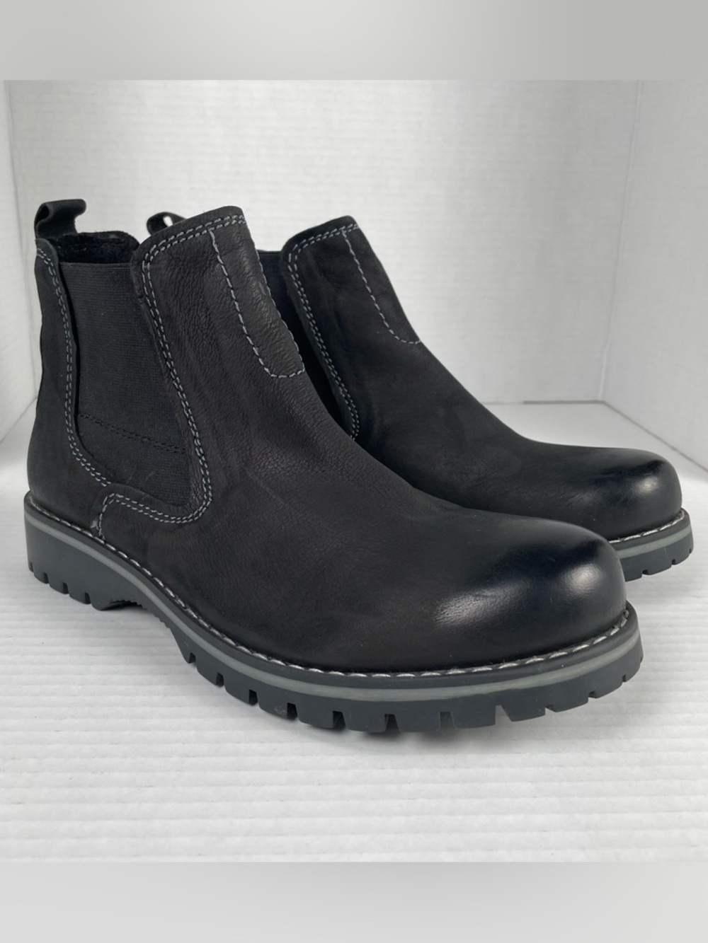 Earth Ranger Renier Chelsea Boots Women’s 8.5 Black Nubuck Leather Chunky Lug